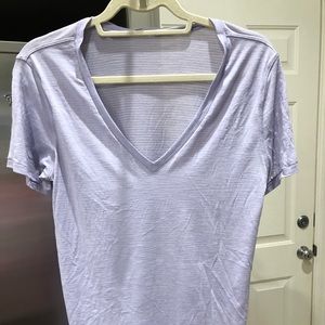 Lavender striped work out shirt